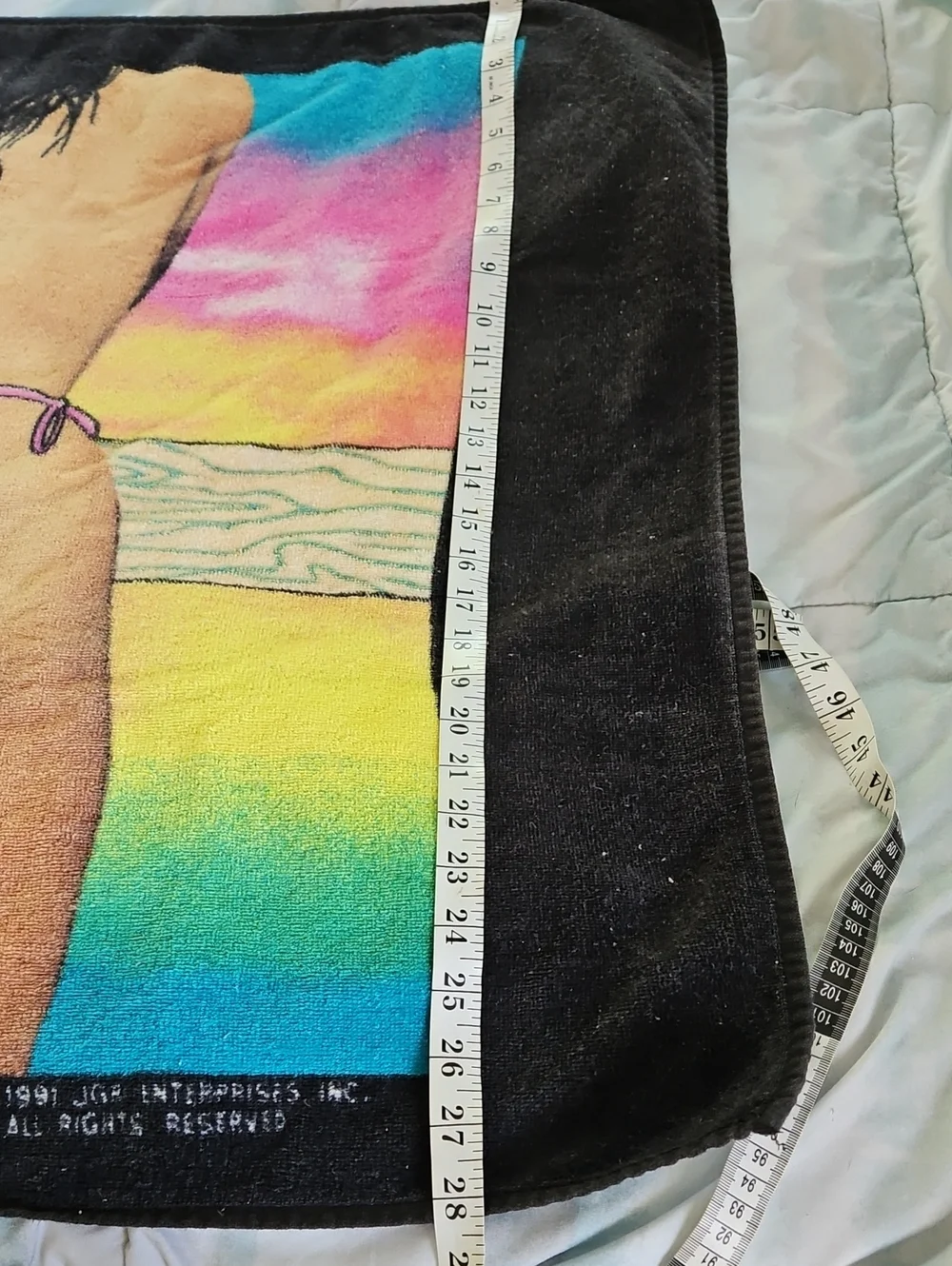 Vintage 1991 Body Heat Rainbow Buns Beach Towel Cotton JGR Enterprises